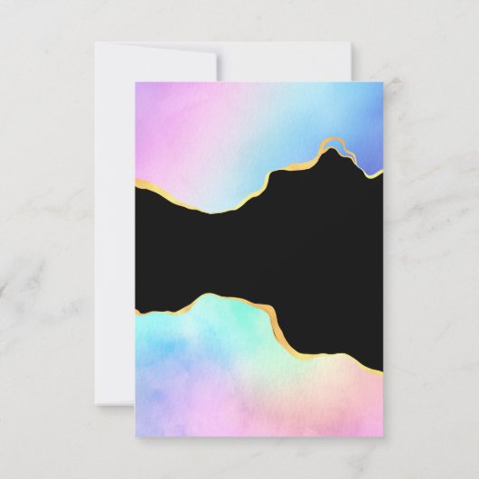 レインボーアゲート石のベビーシャワー 出欠カード (裏面)