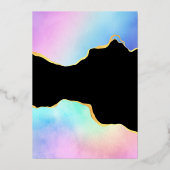 レインボーアゲート石のベビーシャワー 箔招待状 (裏面)