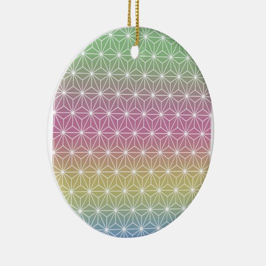 レインボーアサノハパーソナライズされた漢字日本のチャーム セラミックオーナメント (右)