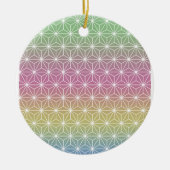 レインボーアサノハパーソナライズされた漢字日本のチャーム セラミックオーナメント (正面)