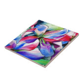 レインボーアザレア花オリジナル水絵画色 タイル (側面)