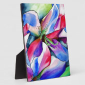 レインボーアザレア花オリジナル水絵画色 フォトプラーク (側面)