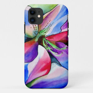 レインボーアザレア花オリジナル水絵画色 iPhone 11 ケース