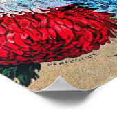 レインボーアスターヴィンテージフラワーシードカタログアート ポスター (角)