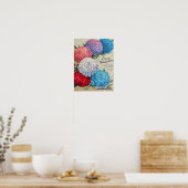 レインボーアスターヴィンテージフラワーシードカタログアート ポスター (キッチン)