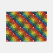 レインボーアストラルグリッターオンリーラブ実在ズ フリースブランケット (正面(横))