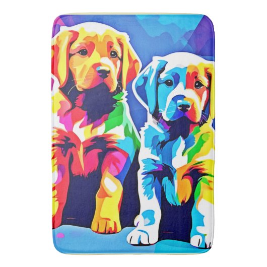 レインボーアップよくはしゃぐ: Duo バスマット (正面縦)