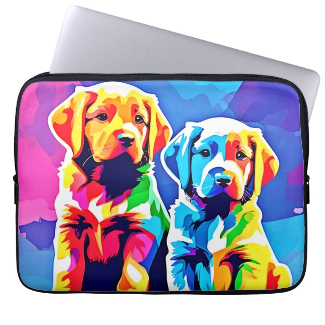 レインボーアップよくはしゃぐ: Duo ラップトップスリーブ (正面)