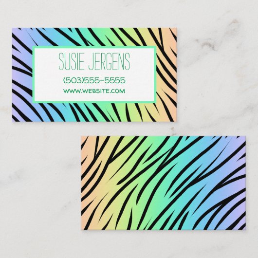 レインボーアニマルプリントカスタマイズ可能な名刺 名刺 (正面/裏面)