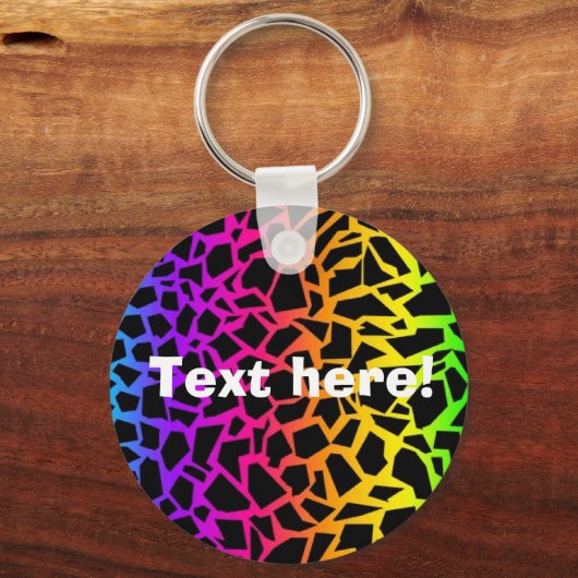 レインボーアニマルプリントキーチェーン キーホルダー (正面)