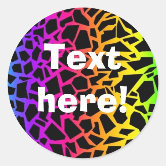 レインボーアニマルプリントシール ラウンドシール (正面)