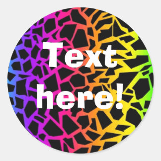 レインボーアニマルプリントシール ラウンドシール