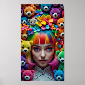 レインボーアニメ女性ポスター ポスター