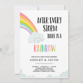 レインボーアフターアトアアトアロスガールベビーシャワー招待状 招待状 (正面)