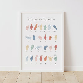 レインボーアメリカン手話ASLポスター ポスター