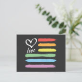 レインボーアメリカ国旗LGBT ポストカード (スタンド正面)