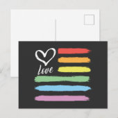 レインボーアメリカ国旗LGBT ポストカード (正面/裏面)