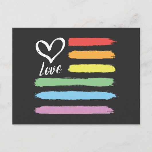 レインボーアメリカ国旗LGBT ポストカード (正面)