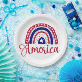 レインボーアメリカ ペーパープレート (パーティー)