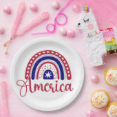 レインボーアメリカ ペーパープレート (パーティー)
