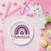 レインボーアメリカ ペーパープレート (パーティー)