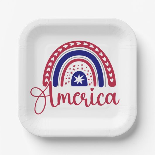 レインボーアメリカ ペーパープレート (正面)