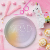 レインボーアモダンラカラフルタイポグラフィグラード ペーパープレート (パーティー)