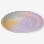 レインボーアモダンラカラフルタイポグラフィグラード ペーパープレート (アングル)