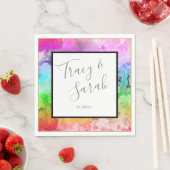 レインボーアルコールインクウォーターカラー スタンダードランチョンナプキン (インサイチュ)