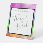 レインボーアルコールインクウォーターカラー 台座サイン (正面)