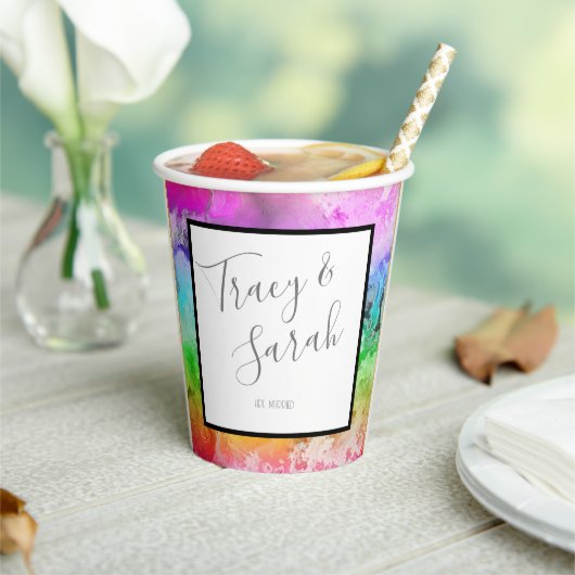 レインボーアルコールインクウォーターカラー 紙コップ (インサイチュ)