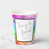 レインボーアルコールインクウォーターカラー 紙コップ (裏面)