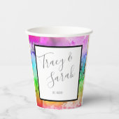 レインボーアルコールインクウォーターカラー 紙コップ (正面)