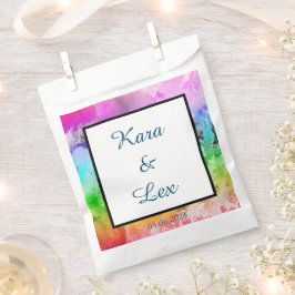 レインボーアルコールインクウォーターカラー&金ゴールド フェイバーバッグ