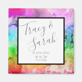 レインボーアルコールインクウォーター色デートを保存 マグネット