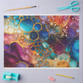 レインボーアルコールインクシリーズデザイン6 薄葉紙 (クラフト)