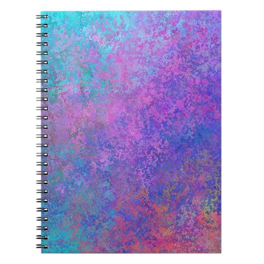 レインボーアルコールインク、明るいカラフル抽象芸術 ノートブック (正面)