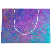 レインボーアルコールインク、明るいカラフル抽象芸術 ラージペーパーバッグ (正面)