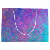 レインボーアルコールインク、明るいカラフル抽象芸術 ラージペーパーバッグ (裏面)