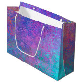 レインボーアルコールインク、明るいカラフル抽象芸術 ラージペーパーバッグ (正面アングル)