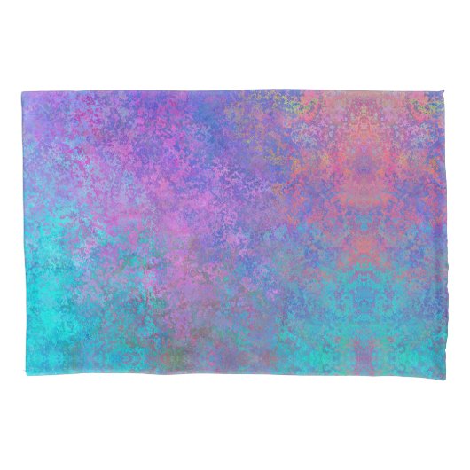 レインボーアルコールインク、明るいカラフル抽象芸術 枕カバー (正面)