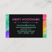 レインボーアルコールインク&金ゴールドフェイクグリッターアゲート 名刺 (裏面)