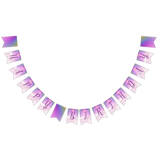 レインボーアンドクラウドフェアリー誕生日 バンティングフラッグ (全)