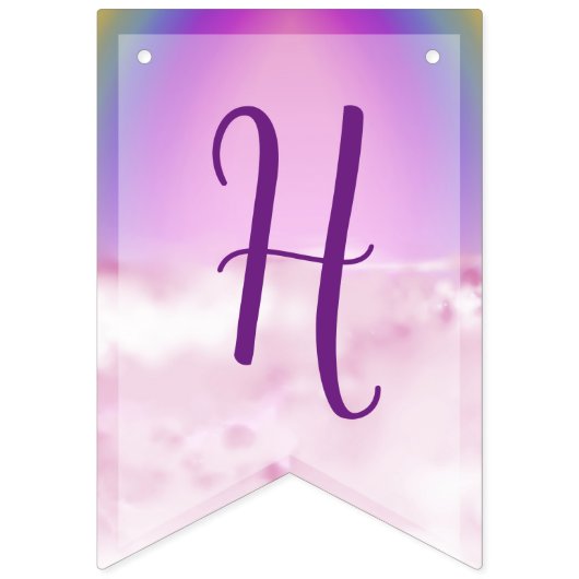 レインボーアンドクラウドフェアリー誕生日 バンティングフラッグ (第2の旗)