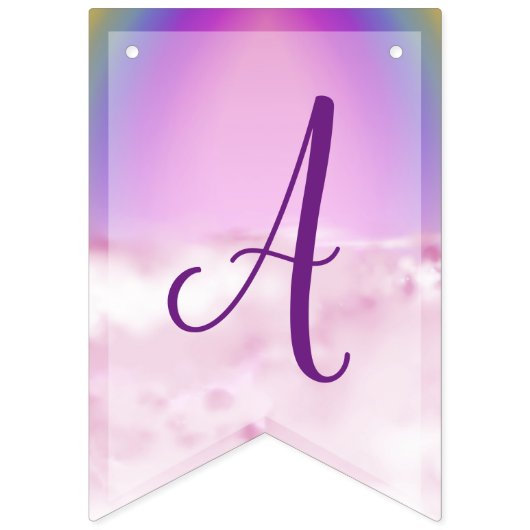 レインボーアンドクラウドフェアリー誕生日 バンティングフラッグ (第3の旗)