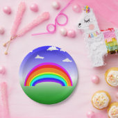 レインボーアンドクラウド紙プレート ペーパープレート (パーティー)