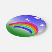 レインボーアンドクラウド紙プレート ペーパープレート (アングル)