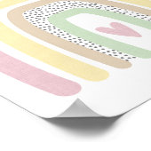 レインボーアンドスターズガールベビー子供部屋ウォール ポスター (角)