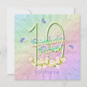 レインボーアンド蝶19thバースデーパーティー招待状 招待状 (正面)