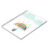 レインボーアンブレラニュートラルベビーシャワーゲストブック ノートブック (左側)